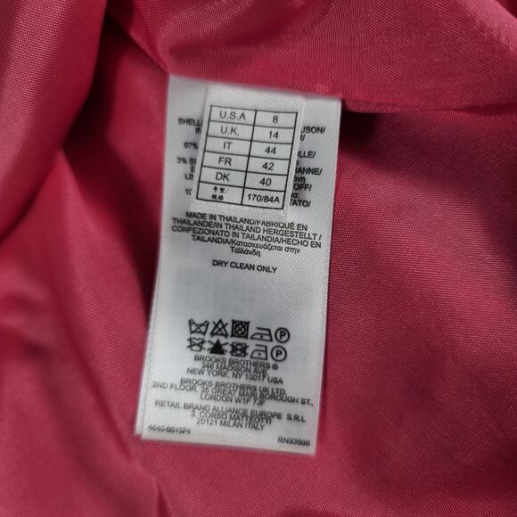 Brooks Brothers Blue Pink White Sleeveless Dress Pleated Skirt Pockets Size 8 - Picture 6 of 6